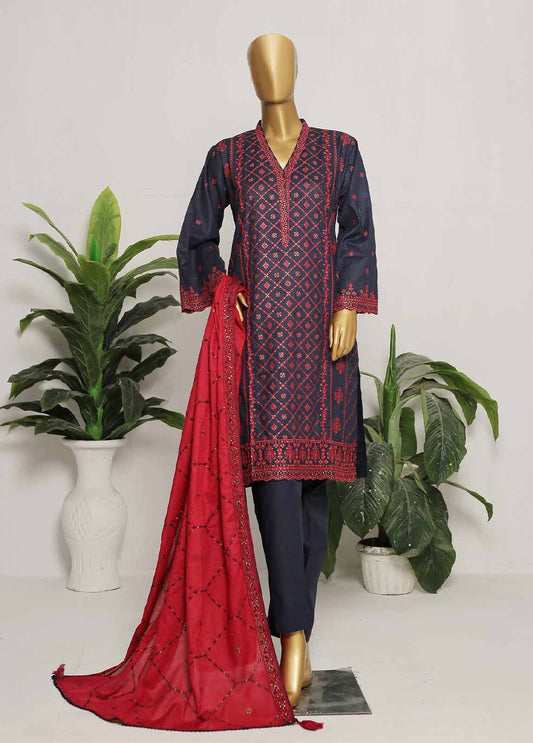 CMS-31-TF- 3 Piece Embroidered Stitched Suit