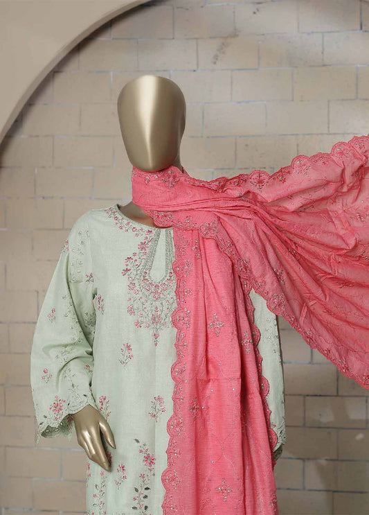 CMS-33-TF- 3 Piece Embroidered Stitched Suit