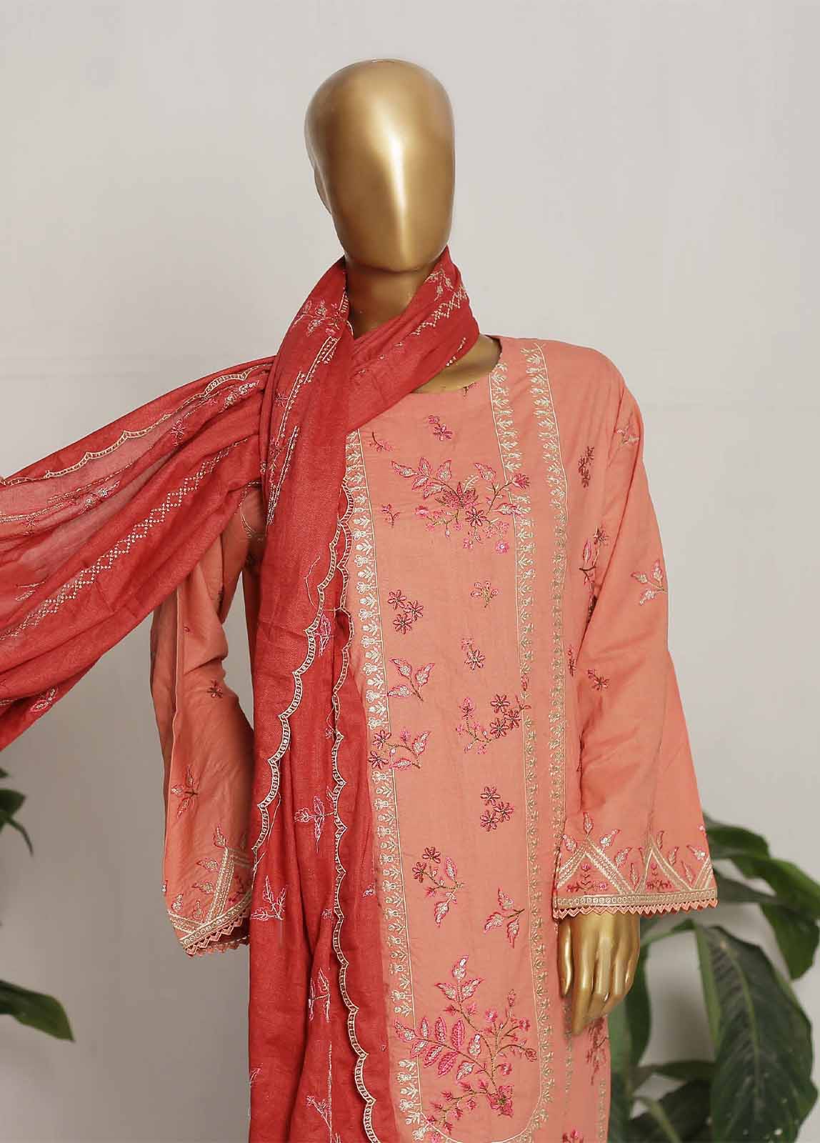 Bin Saeed Fabric - CMS-38-TF- 3 Piece Embroidered Stitched Suit
