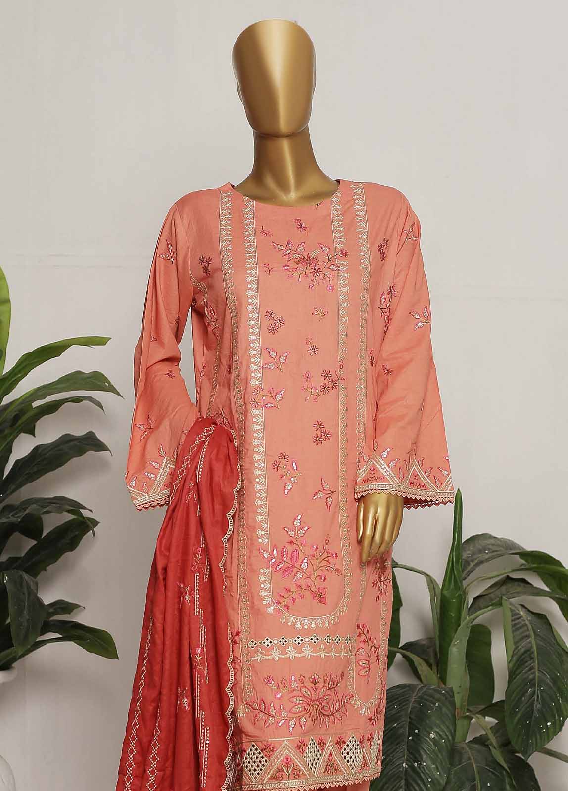 Bin Saeed Fabric - CMS-38-TF- 3 Piece Embroidered Stitched Suit