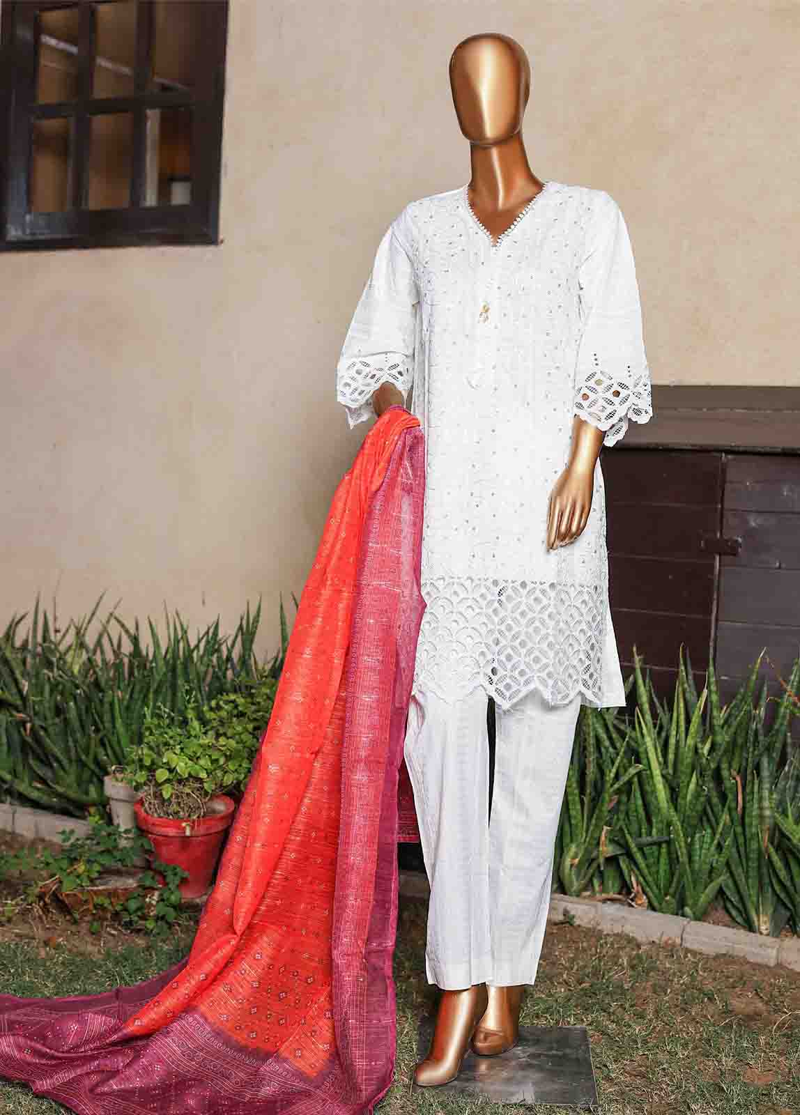 Bin Saeed Fabric - CMSTF-018 B - 3 Piece Embroidered Stitched Suit