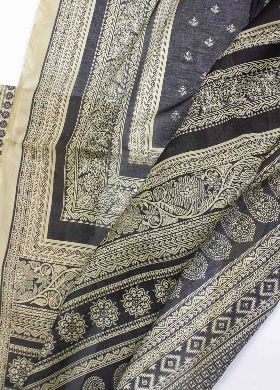 Bin Saeed Fabric - D-0116-3 Piece Cotton Digital Printed UnStitched Suit