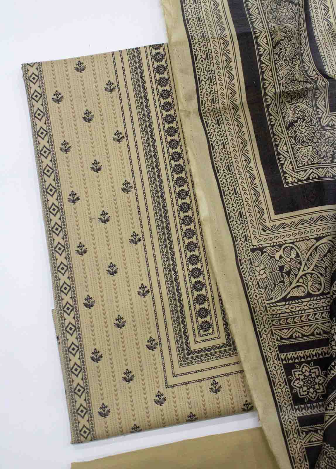 Bin Saeed Fabric - D-0116-3 Piece Cotton Digital Printed UnStitched Suit