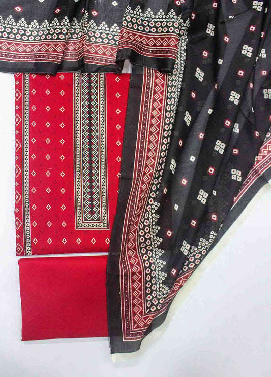 Bin Saeed Fabric - D-0117-3 Piece Lawn Digital Printed UnStitched Suit