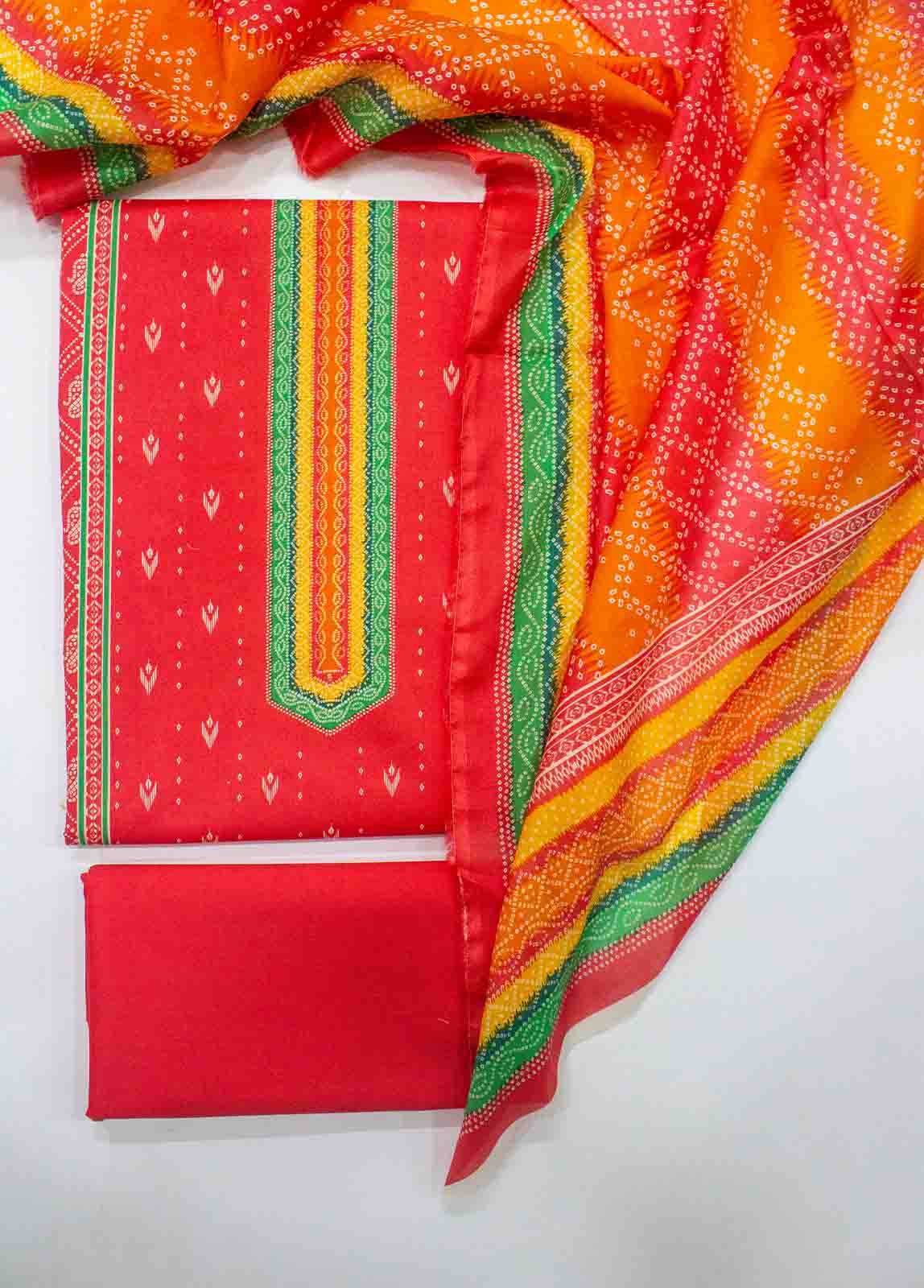 Bin Saeed Fabric - D-015-3 Piece Lawn Digital Printed UnStitched Suit