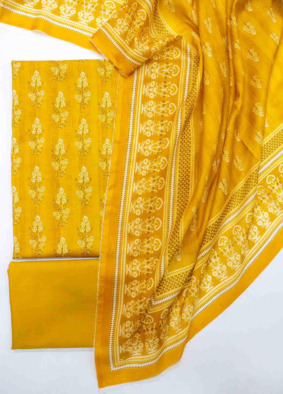 Bin Saeed Fabric - D-0157-3 Piece Lawn Digital Printed UnStitched Suit