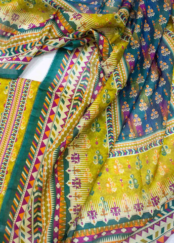 D-0161-3 Piece Lawn Digital Printed UnStitched Suit