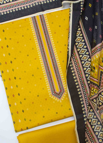 Bin Saeed Fabric - D-017-3 Piece Lawn Digital Printed UnStitched Suit