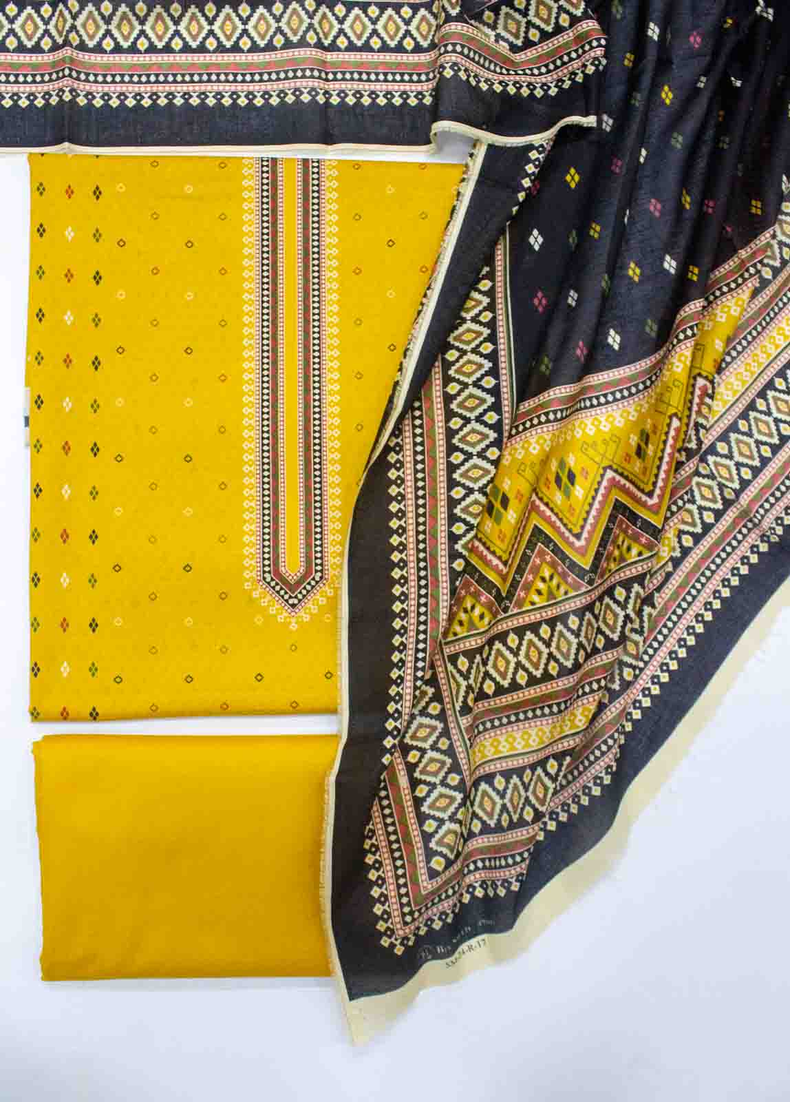 Bin Saeed Fabric - D-017-3 Piece Lawn Digital Printed UnStitched Suit