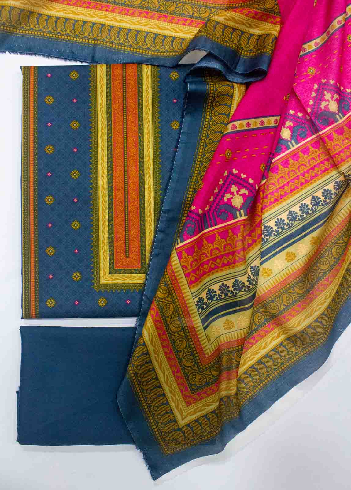 Bin Saeed Fabric - D-019-3 Piece Lawn Digital Printed UnStitched Suit