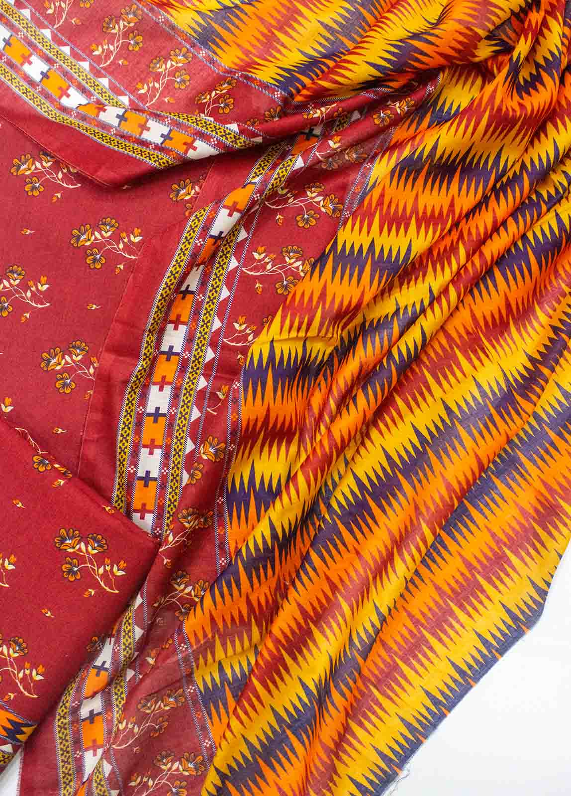 Bin Saeed Fabric - D-0202-3 Piece Lawn Digital Printed UnStitched Suit