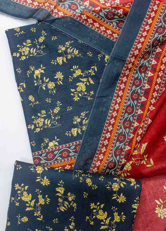 D-0212-3 Piece Lawn Digital Printed UnStitched Suit