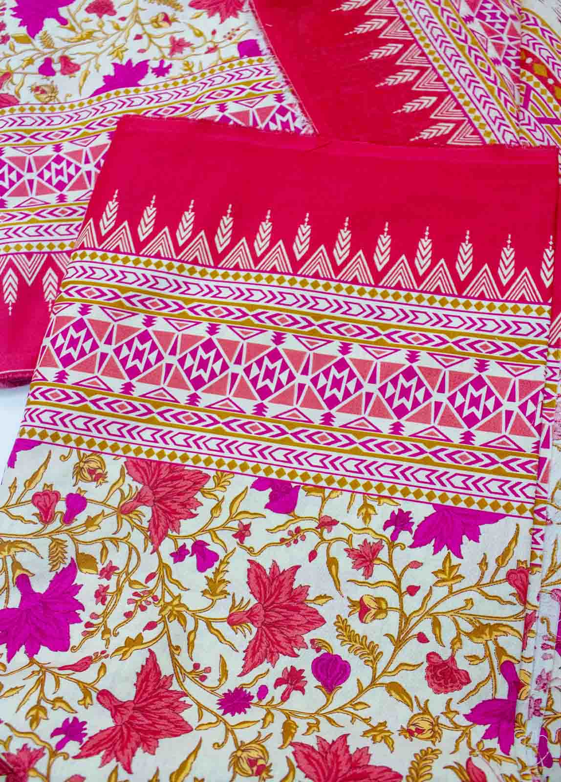 Bin Saeed Fabric - D-0215-3 Piece Lawn Digital Printed UnStitched Suit