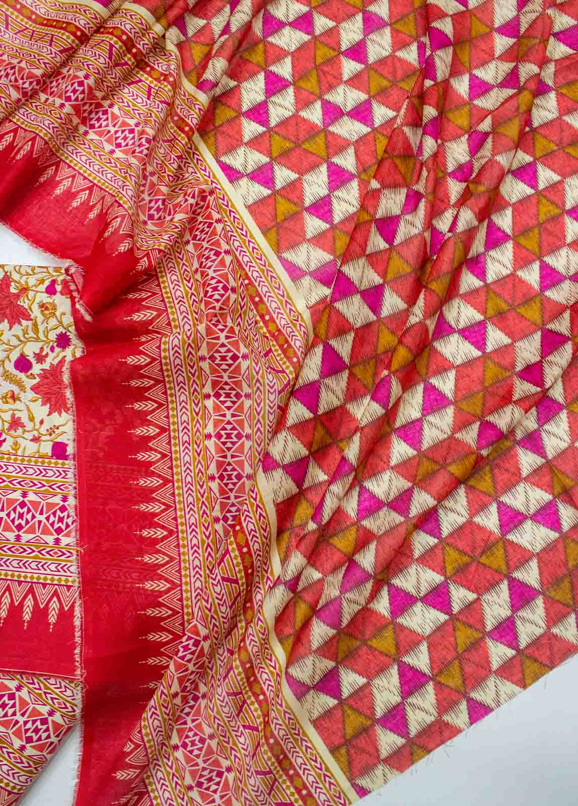 Bin Saeed Fabric - D-0215-3 Piece Lawn Digital Printed UnStitched Suit