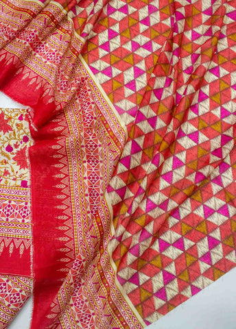 Bin Saeed Fabric - D-0215-3 Piece Lawn Digital Printed UnStitched Suit