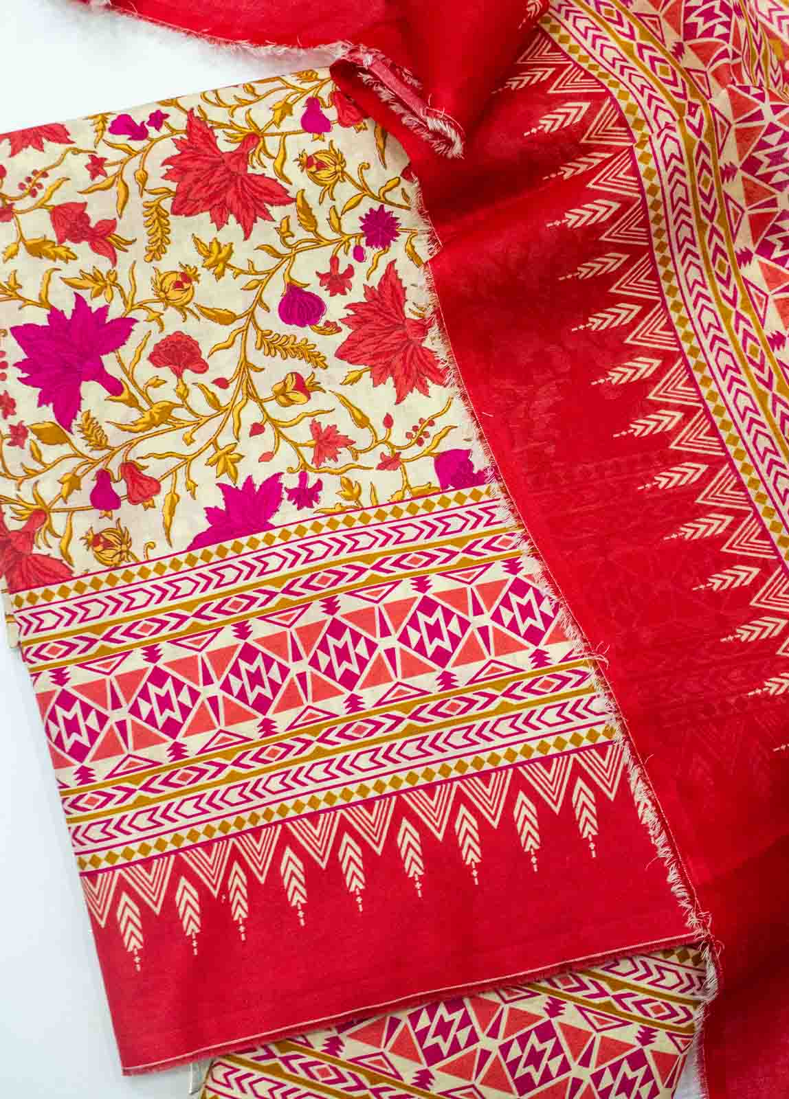 Bin Saeed Fabric - D-0215-3 Piece Lawn Digital Printed UnStitched Suit