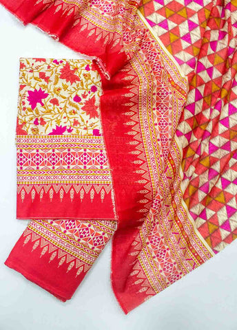 Bin Saeed Fabric - D-0215-3 Piece Lawn Digital Printed UnStitched Suit