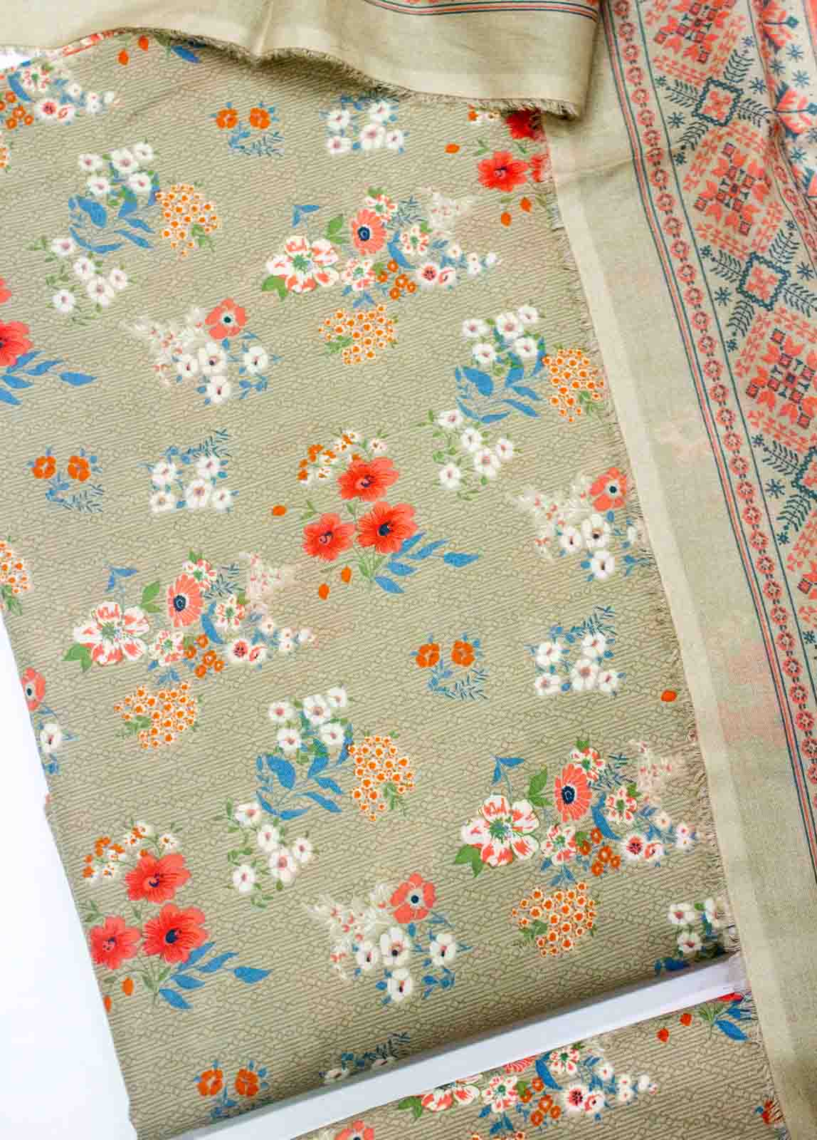 Bin Saeed Fabric - D-0216-3 Piece Lawn Digital Printed UnStitched Suit