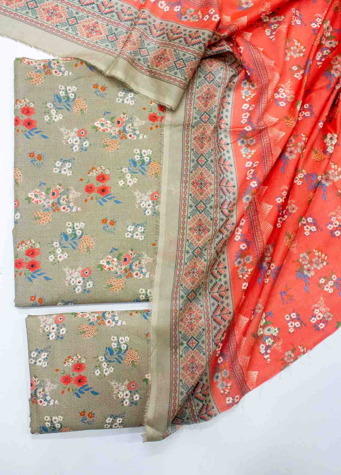 Bin Saeed Fabric - D-0216-3 Piece Lawn Digital Printed UnStitched Suit