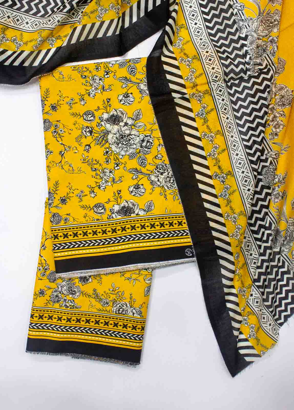 Bin Saeed Fabric - D-0218-3 Piece Lawn Digital Printed UnStitched Suit