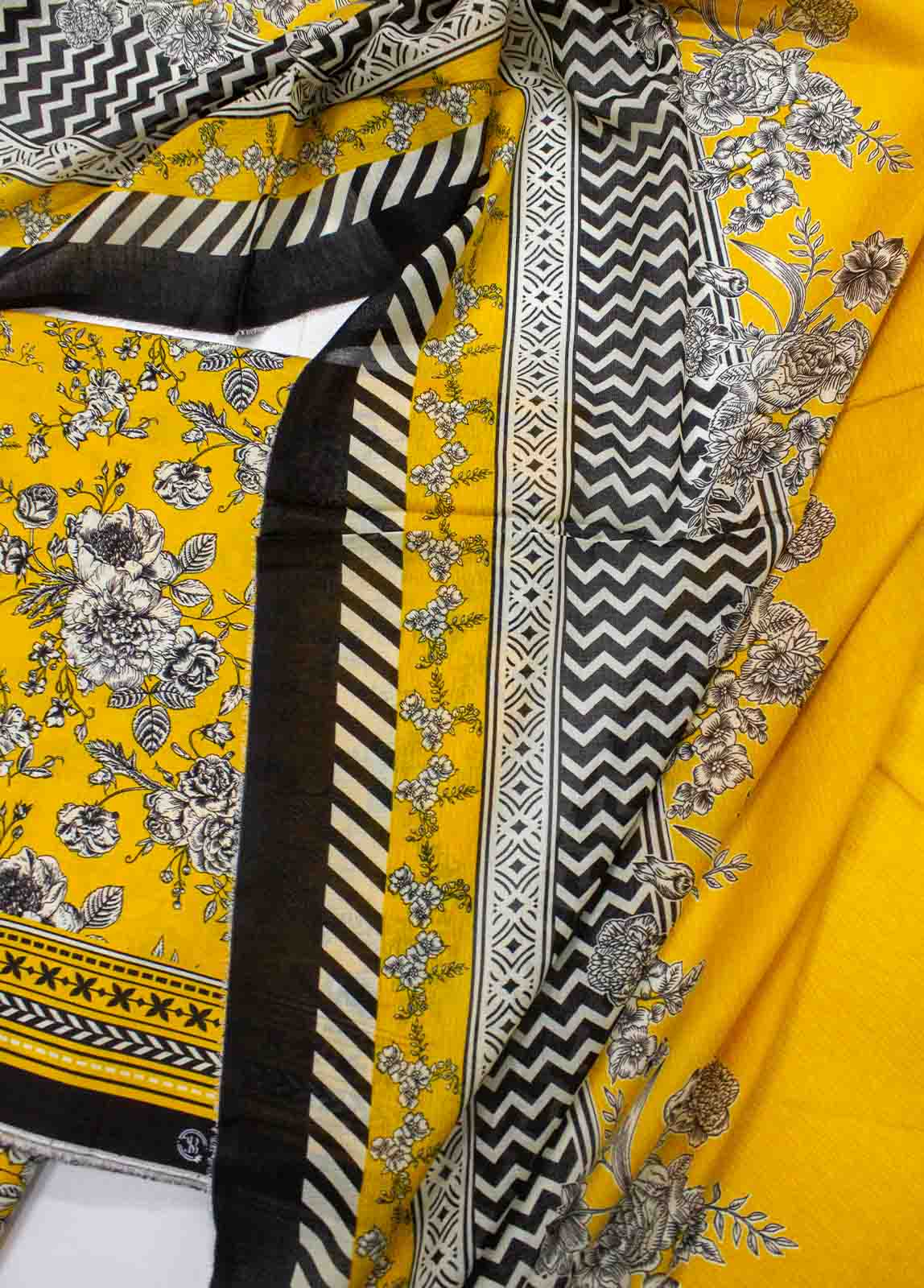 Bin Saeed Fabric - D-0218-3 Piece Lawn Digital Printed UnStitched Suit