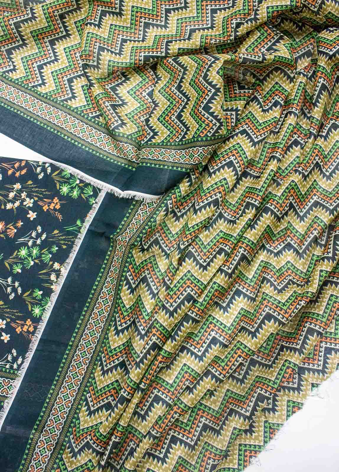 Bin Saeed Fabric - D-0219-3 Piece Lawn Digital Printed UnStitched Suit