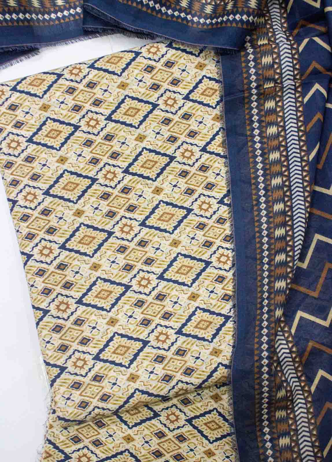 Bin Saeed Fabric - D-0221-3 Piece Lawn Digital Printed UnStitched Suit