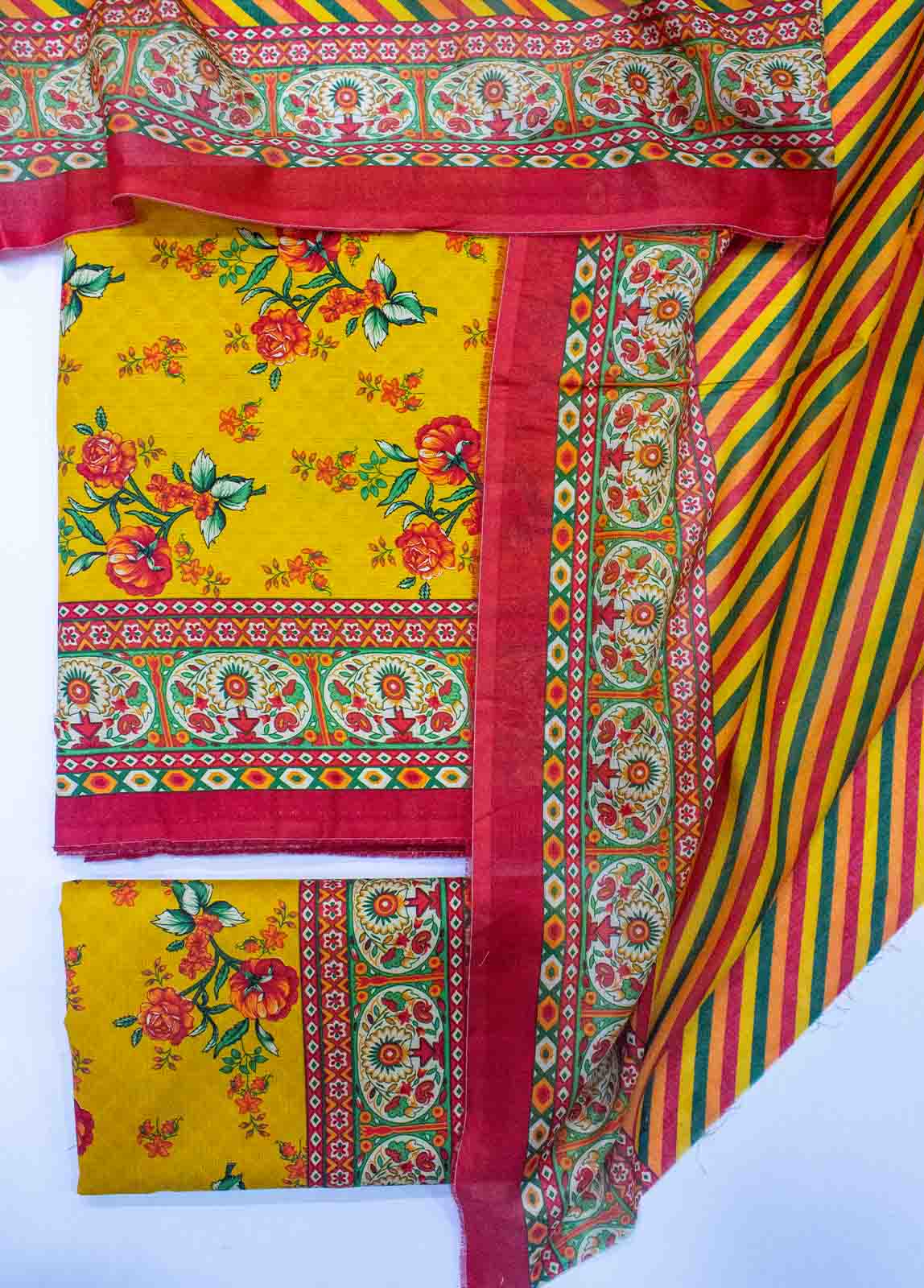 Bin Saeed Fabric - D-0223-3 Piece Lawn Digital Printed UnStitched Suit