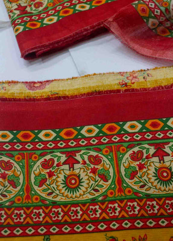 Bin Saeed Fabric - D-0223-3 Piece Lawn Digital Printed UnStitched Suit