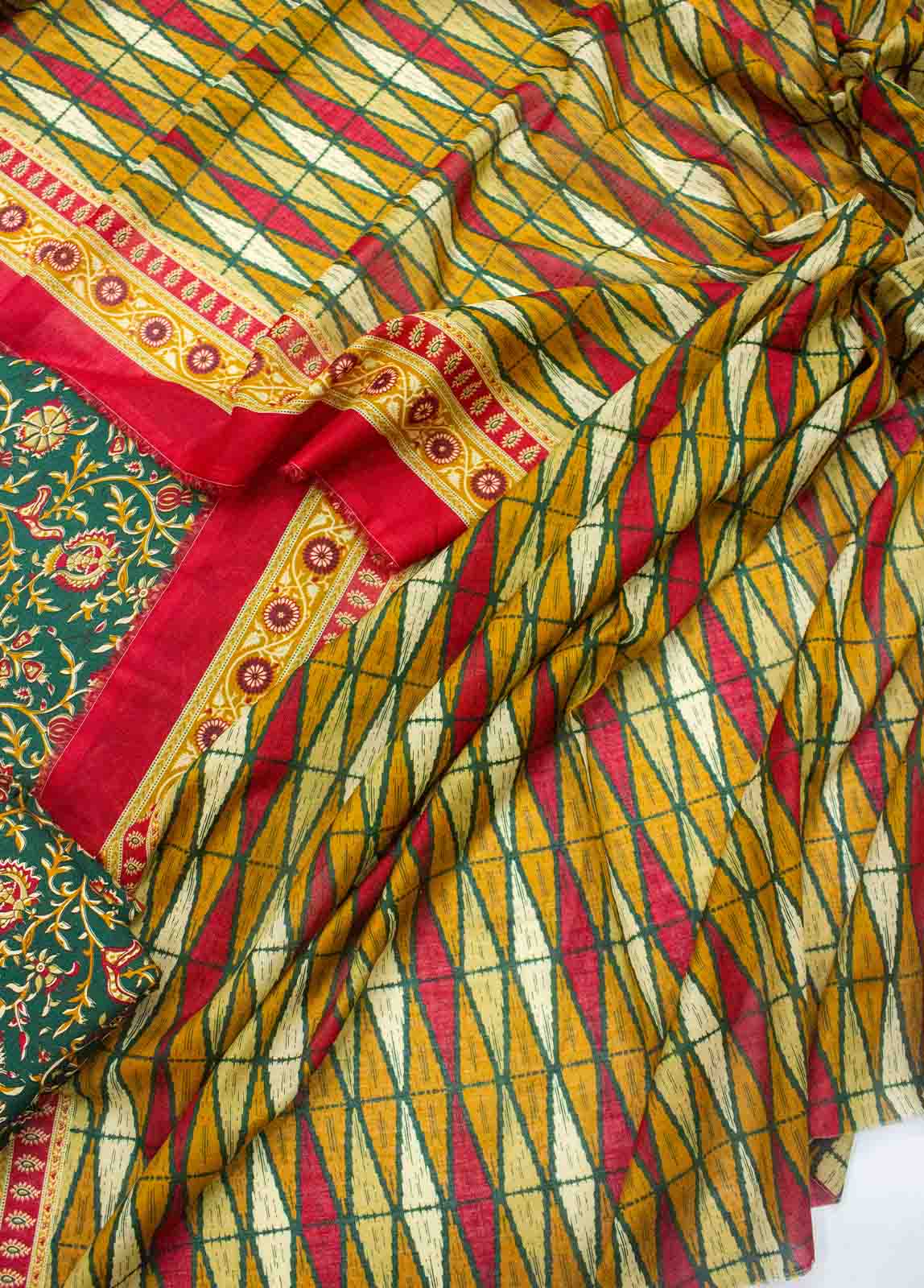 Bin Saeed Fabric - D-0225-3 Piece Lawn Digital Printed UnStitched Suit