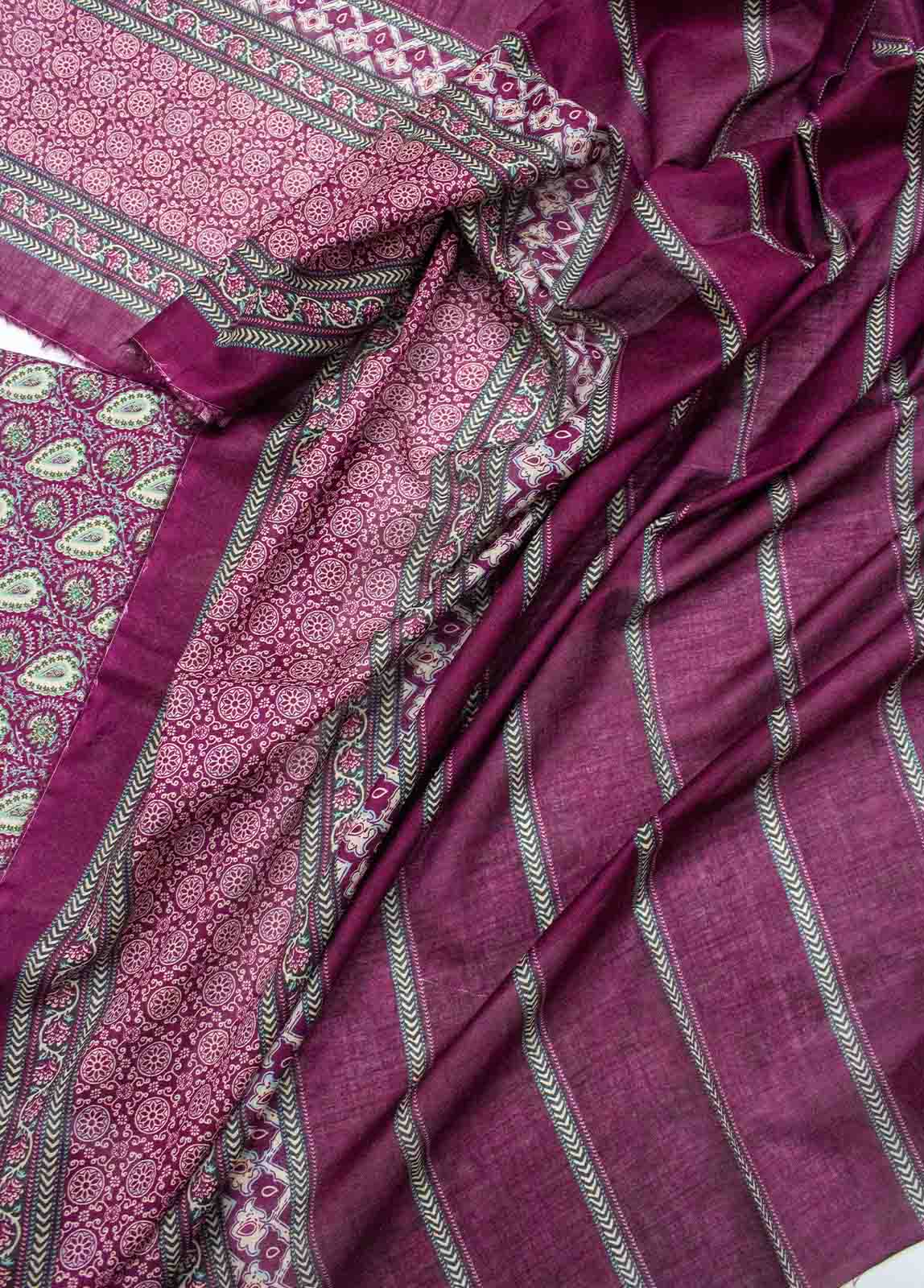 Bin Saeed Fabric - D-0227-3 Piece Lawn Digital Printed Unstitched Suit