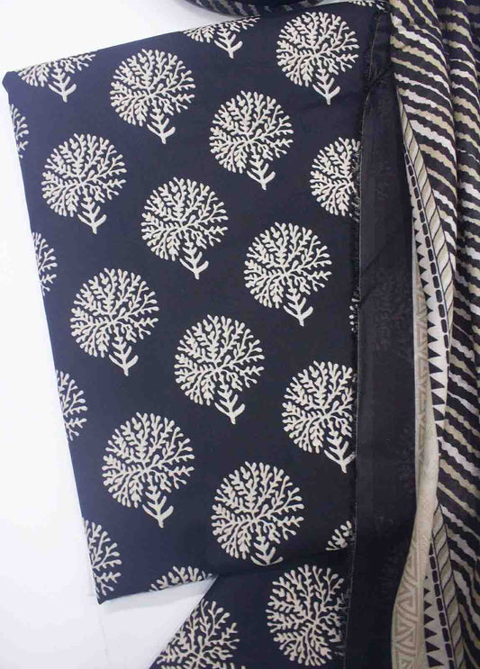 D-0022-3 Cotton Digital Printed UnStitched Suit