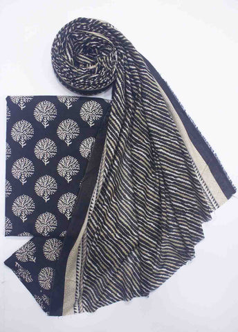 D-0022-3 Cotton Digital Printed UnStitched Suit