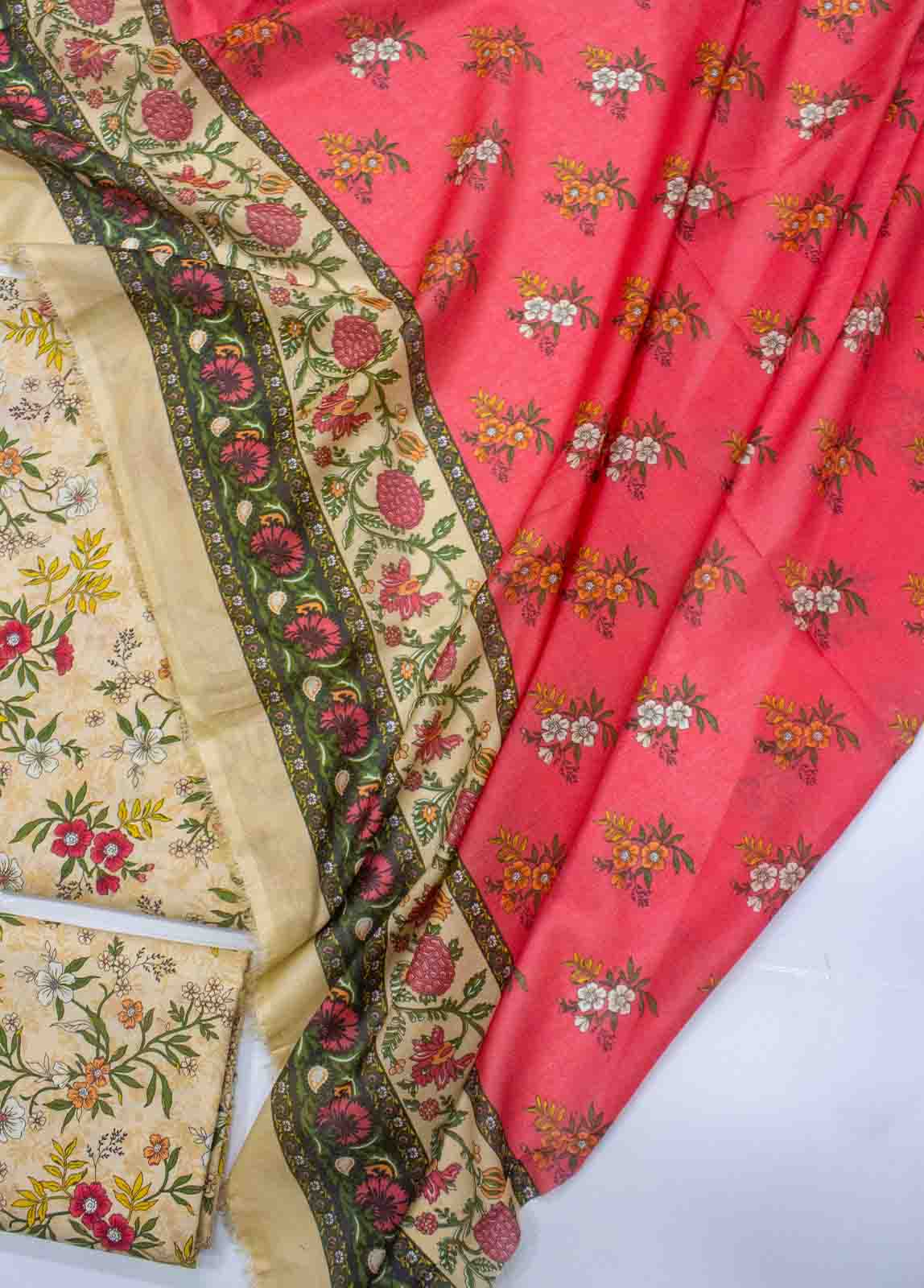 Bin Saeed Fabric - D-0230-3 Piece Lawn Digital Printed UnStitched Suit