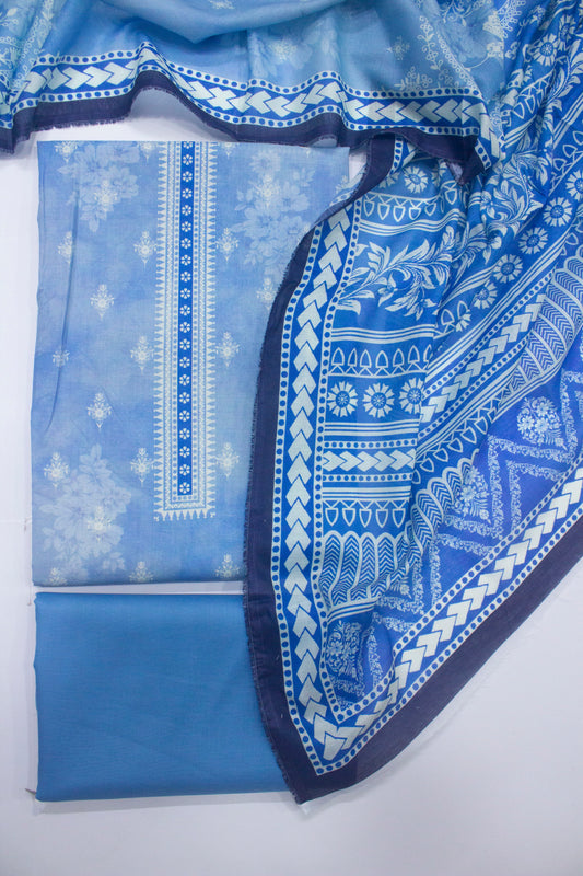 D-559-3 Cotton Digital Printed UnStitched Suit