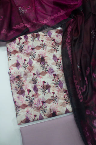 D-726-3 Cotton Digital Printed UnStitched Suit