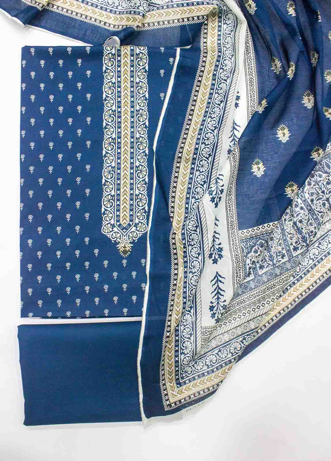 Bin Saeed Fabric - D-085-3 Piece Lawn Digital Printed UnStitched Suit