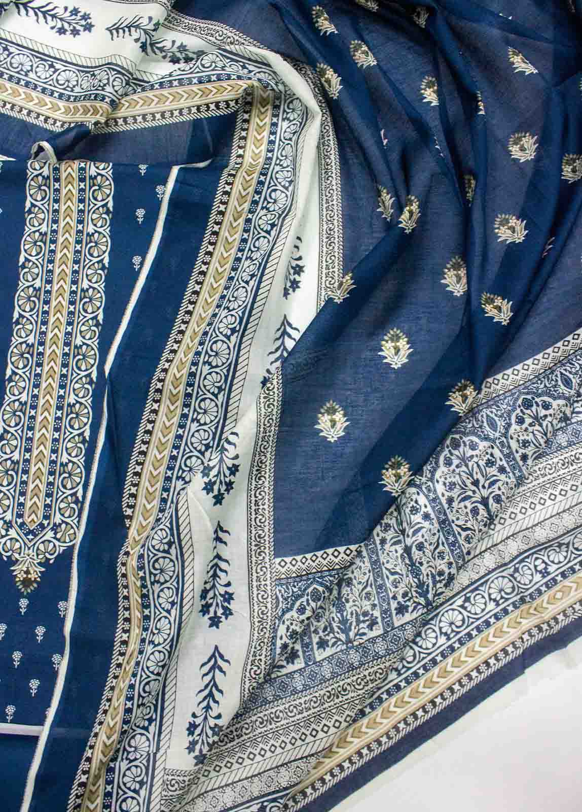 Bin Saeed Fabric - D-085-3 Piece Lawn Digital Printed UnStitched Suit