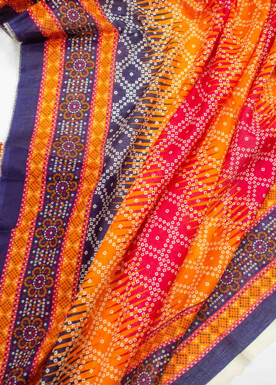 Bin Saeed Fabric - D-087-3 Piece Lawn Digital Printed UnStitched Suit