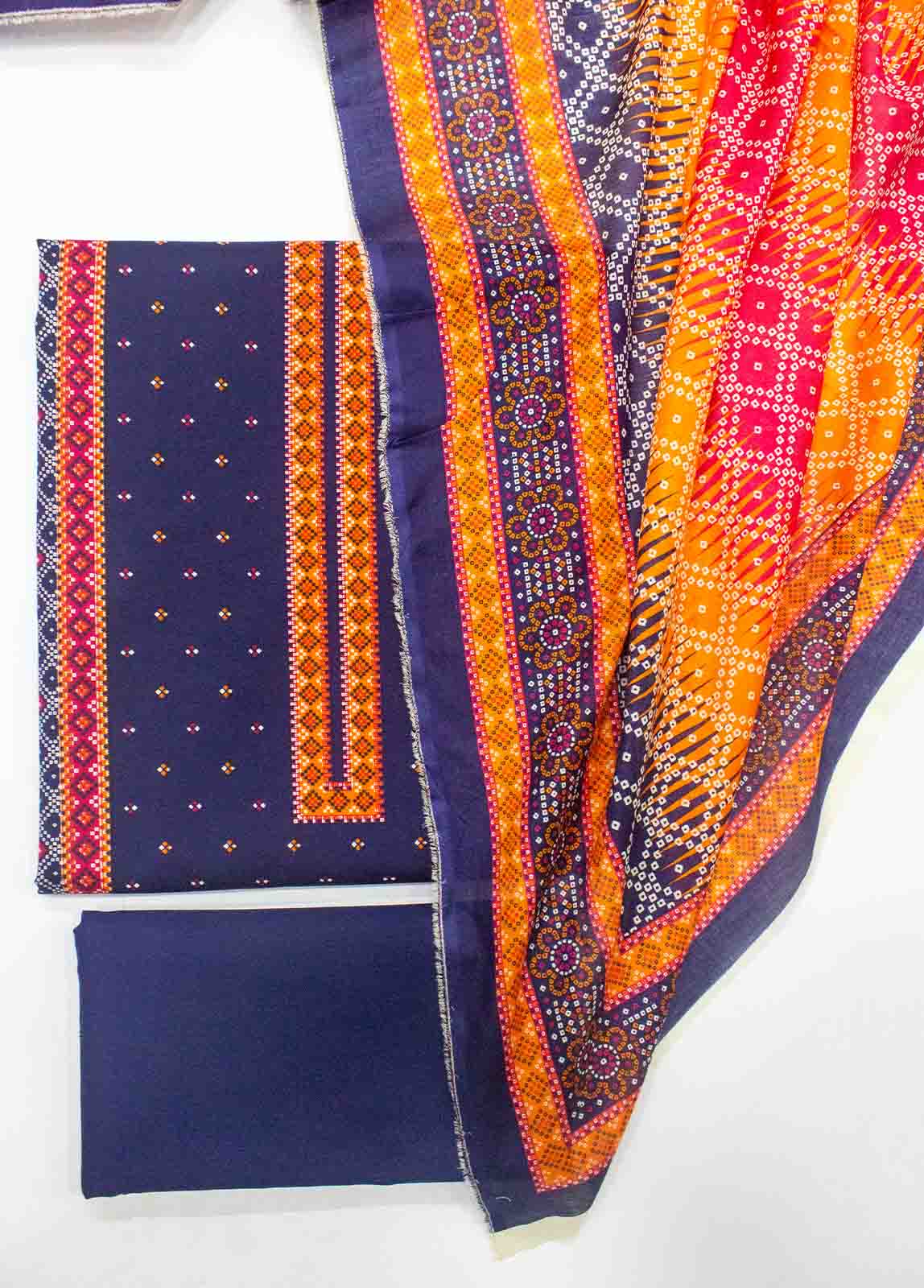 Bin Saeed Fabric - D-087-3 Piece Lawn Digital Printed UnStitched Suit