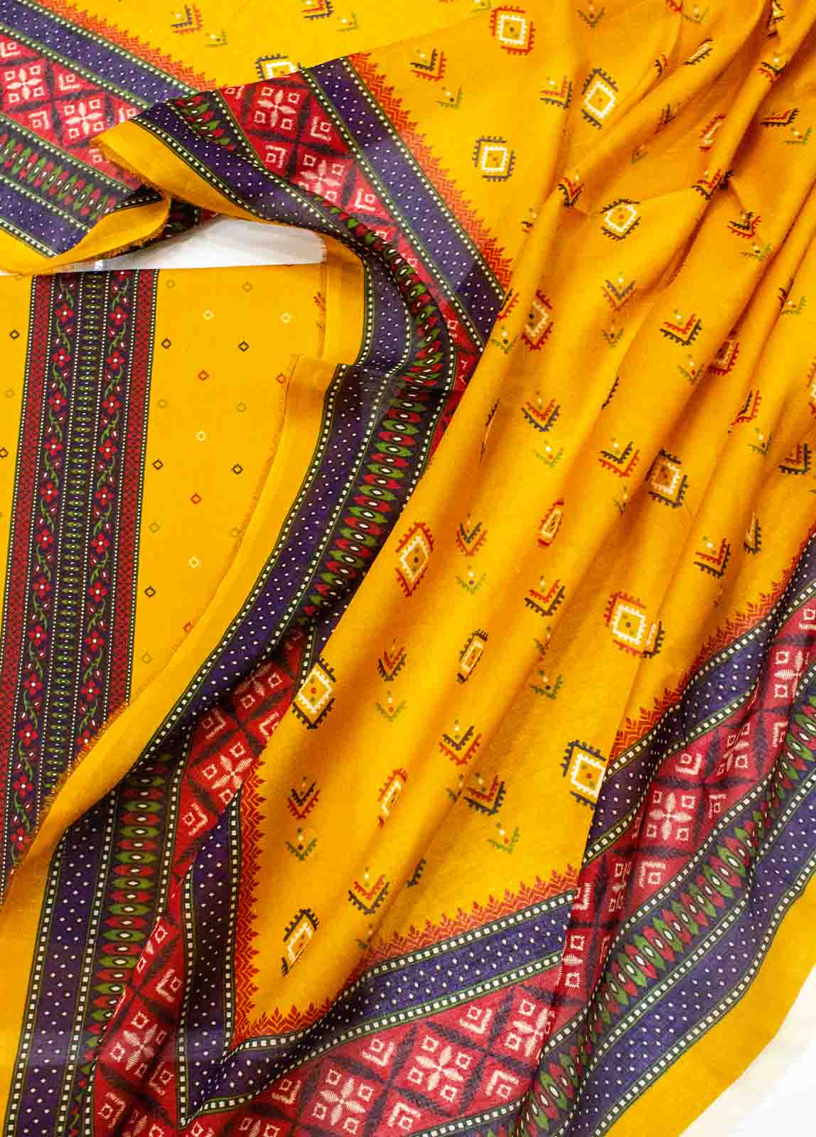 Bin Saeed Fabric - D-088-3 Piece Lawn Digital Printed UnStitched Suit