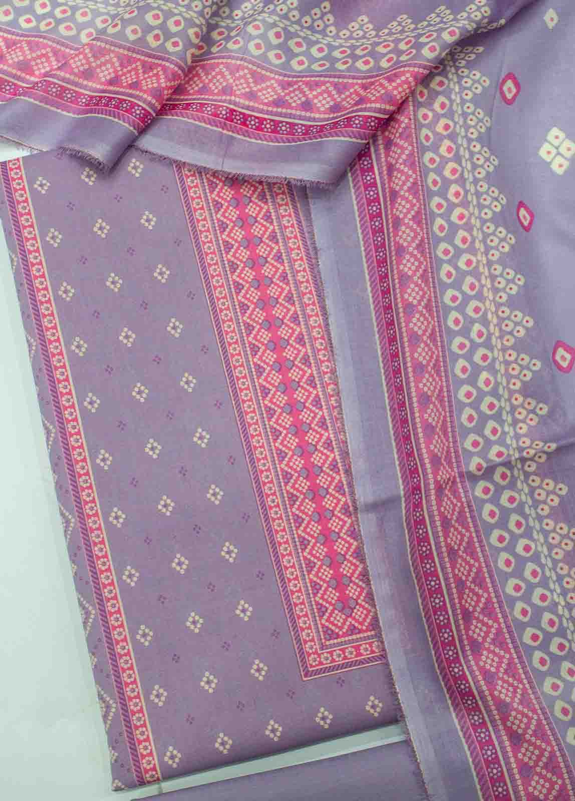 Bin Saeed Fabric - D-089-3 Piece Lawn Digital Printed UnStitched Suit