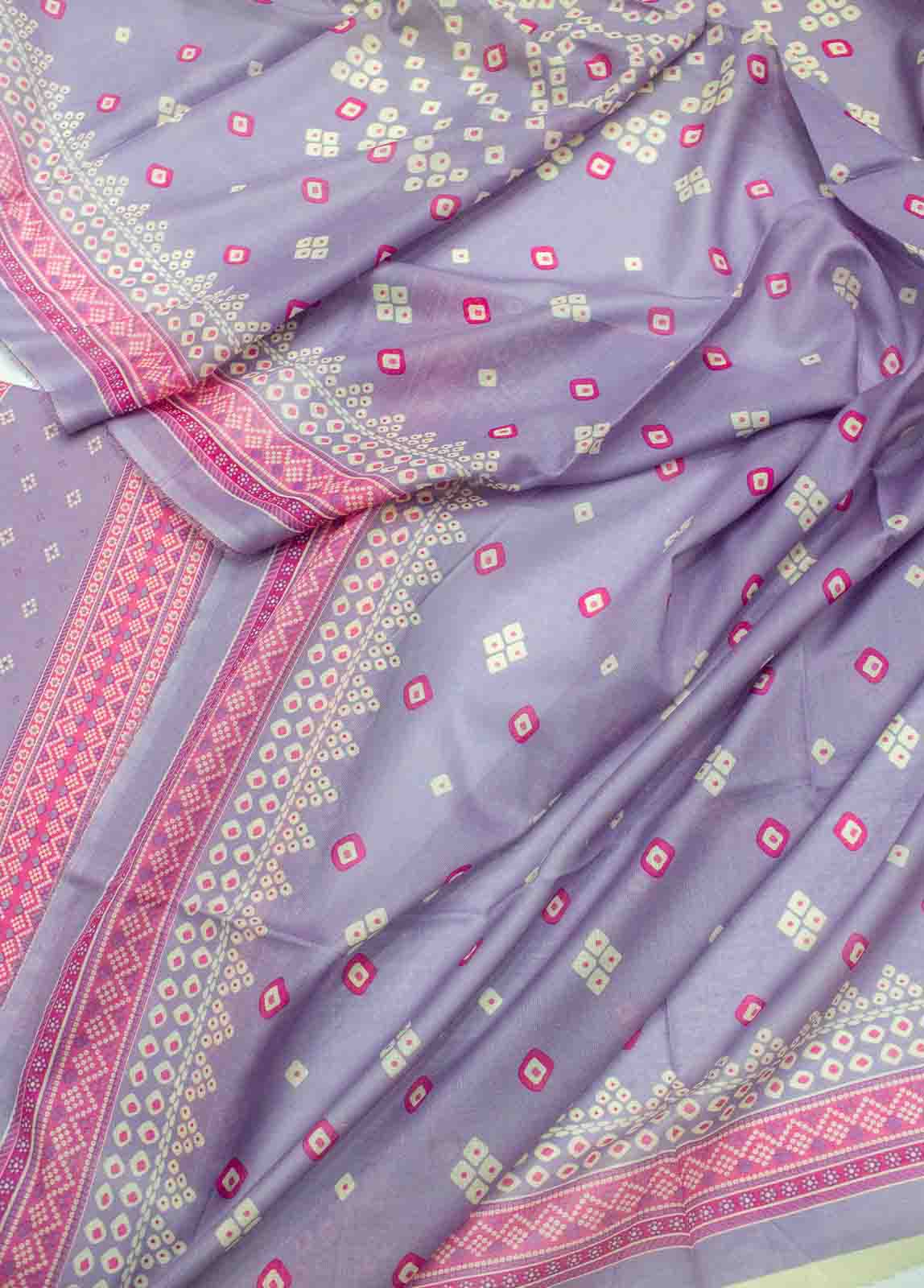 Bin Saeed Fabric - D-089-3 Piece Lawn Digital Printed UnStitched Suit