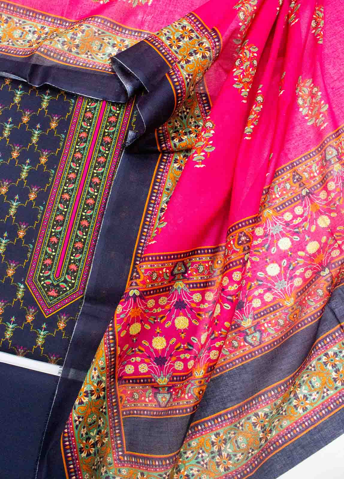 Bin Saeed Fabric - D-091-3 Piece Lawn Digital Printed Unstitched Suit