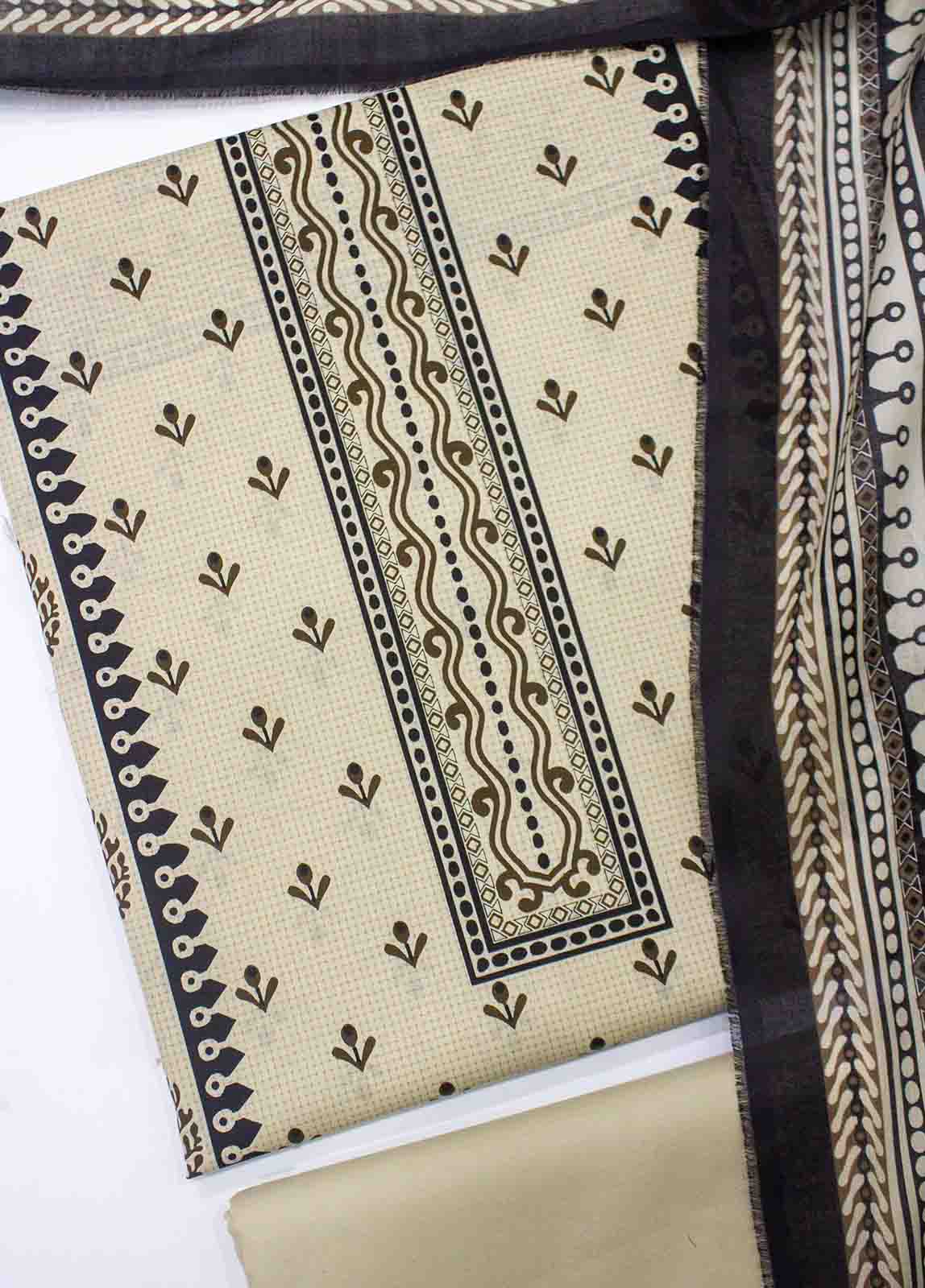 Bin Saeed Fabric - D-094-3 Piece Lawn Digital Printed UnStitched Suit