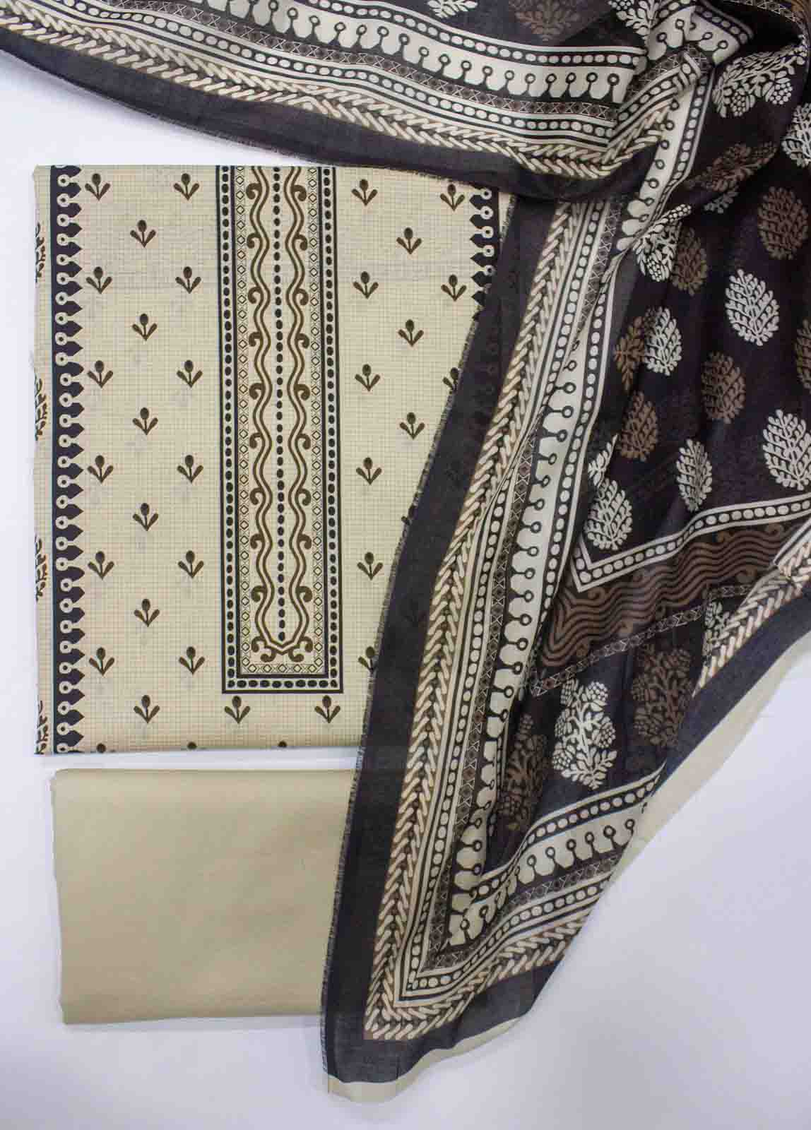 Bin Saeed Fabric - D-094-3 Piece Lawn Digital Printed UnStitched Suit