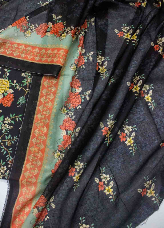 D-0207-3 Piece Lawn Digital Printed UnStitched Suit