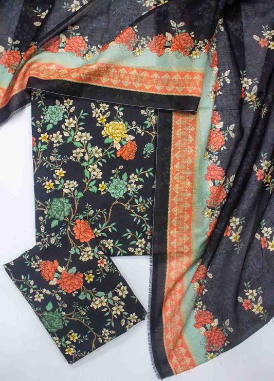 D-0207-3 Piece Lawn Digital Printed UnStitched Suit
