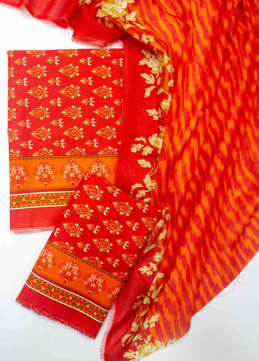 D-0224-3 Piece Lawn Digital Printed UnStitched Suit