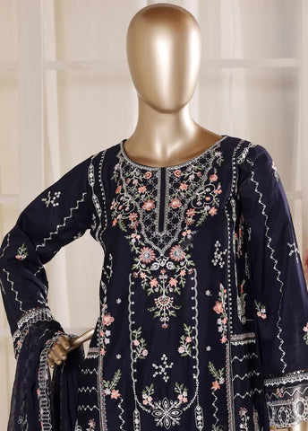 3 Piece Black Color Embroidered Lawn Shirt with Trouser & Embroidered Dupatta